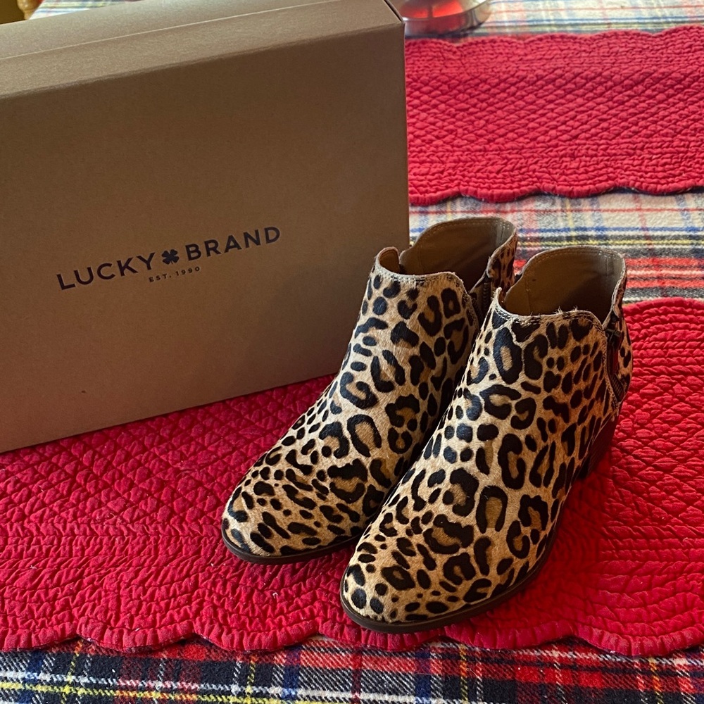 Lucky Brand Animal Print Ankle Booties